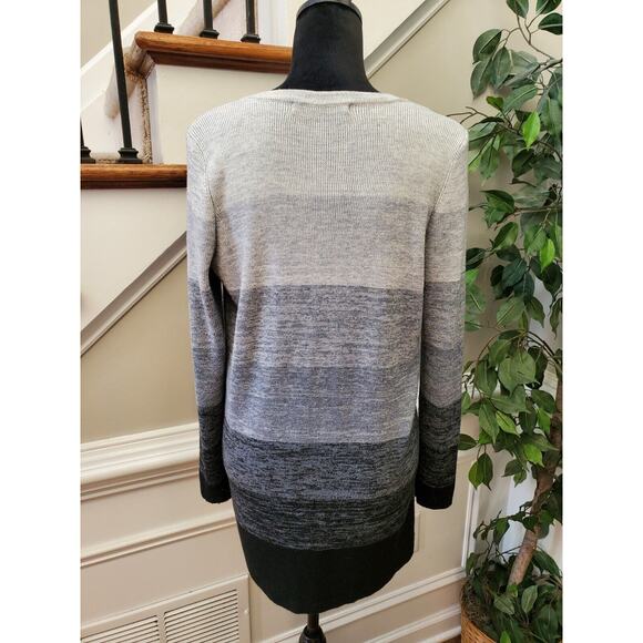 AVA Women's Gray Polyester Long Sleeve Buttons Front Knit Cardigan Sweater S - Picture 7 of 12